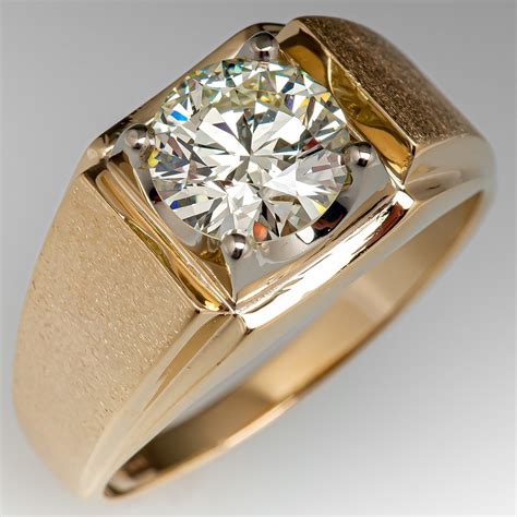 Vintage 2 Carat Diamond Mens Ring 238ct O Pvs1