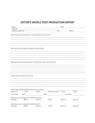 8 Weekly Production Report Templates Pdf Doc