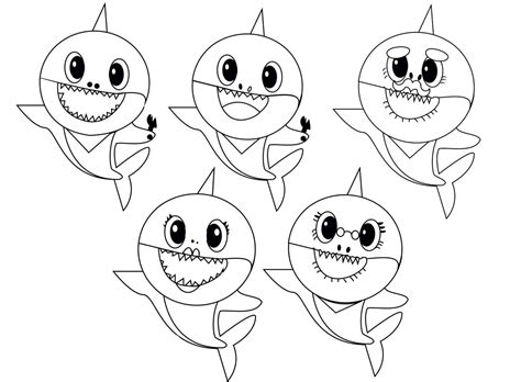 Sharks that think their cool. Baby Shark and Pinkfong Coloring Pages. Print Free