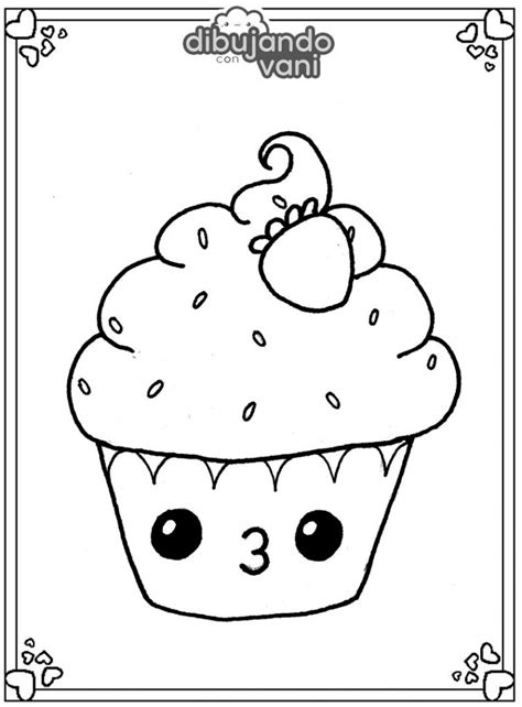 Dibujo de un cupcake para imprimir y colorear - Dibujando con Vani