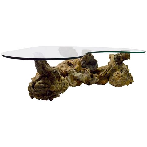 Shop with afterpay on eligible items. Burl Root Glass Top Coffee Table For Sale at 1stdibs