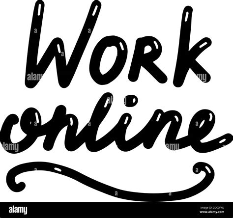 Work From Home Lettering Calligraphy Illustration Home Office
