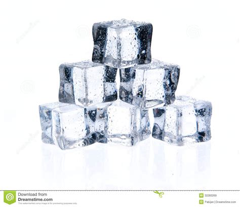 Ice Cubes Isolated On White Stock Image Image Of Refreshment Cold
