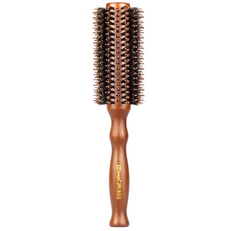 Natural Boar Bristles Hair Round Brush With Wood Handleroll Comb Ruled