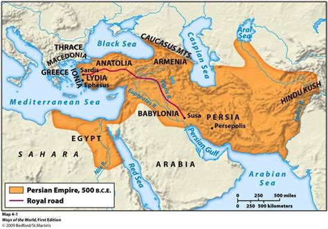 Map Of The Persian Empire 500 BC Mystery Of History Volume 1 Lesson