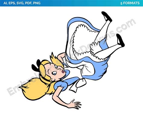 Alice Falling Down Rabbit Hole Alice And Dinah Disney Movie