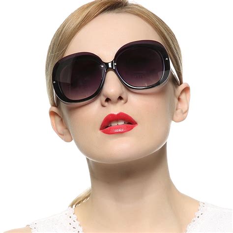 Oversized Polarized Sunglasses P2109a Black Framegradient Smoke Lens