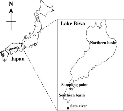 Map Of Lake Biwa And Location Of The Sampling Point Download