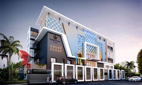 Hotel 3d Rendering Architecture Contemporary Building Modern