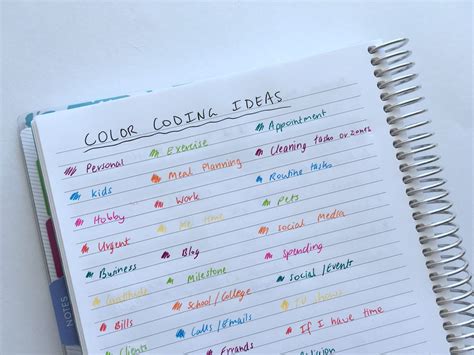 Planner Organization How To Color Code Your Planner So Youll Actually