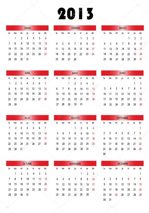 Calendario 2013 — Vector De Stock © Changered 11225644