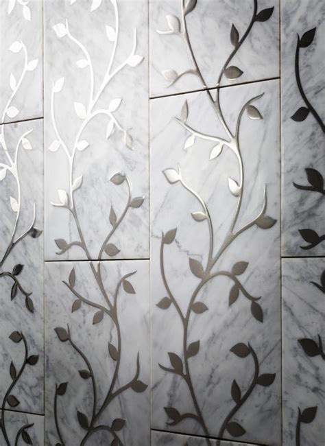 Baldosa De Interior Agra Vine Bianco Carrara Artistic Tile De