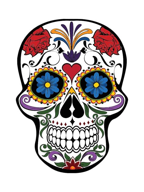 Download Floral Decorated Skull Transparent Png Stickpng