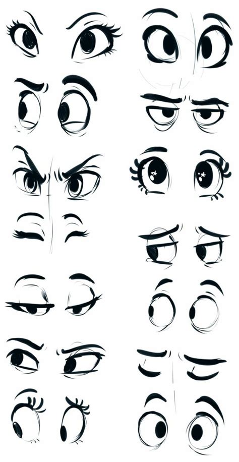 Different Types Of Cartoon Eyes How To Draw A Realistic Eye Black Sketch On White Background