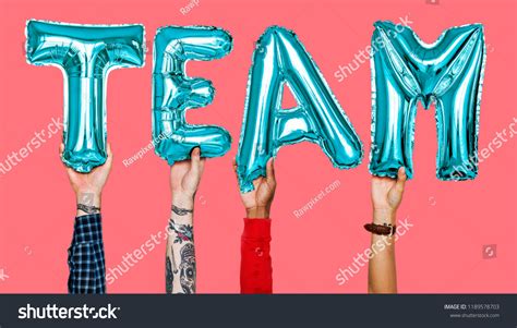 Hands Showing Team Balloons Word Stock Photo 1189578703 Shutterstock