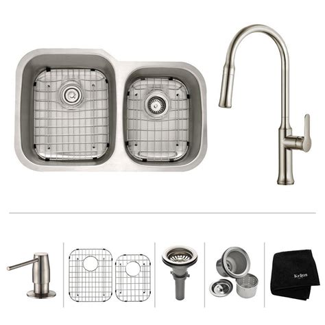 We did not find results for: KRAUS All-in-One Undermount Stainless Steel 32 in. Double ...