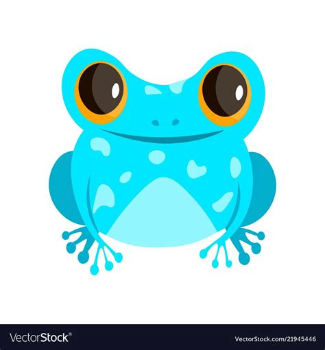 Cute Frog Cartoon Isolated On White Background Vector Image On