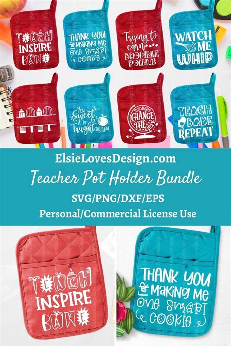 Download Teacher Pot Holder Bundle SVG Cut Files (971695) | Cut Files | Design Bundles