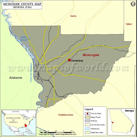 Muscogee County Map Map Of Muscogee County Georgia