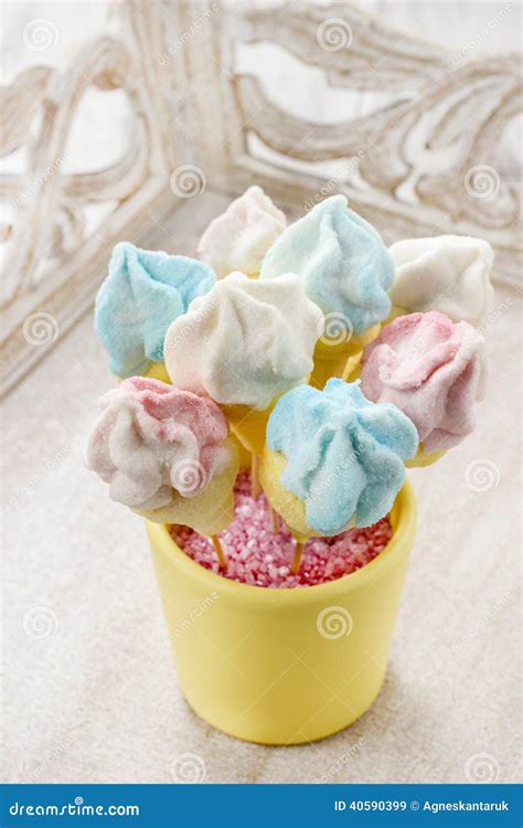 Marshmallow Cake Pops Stock Image Image Of Colorful 40590399