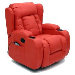 We are amazed by what this lovely massage chair can do. CAESAR RED WINGED LEATHER RECLINER CHAIR ROCKING MASSAGE ...