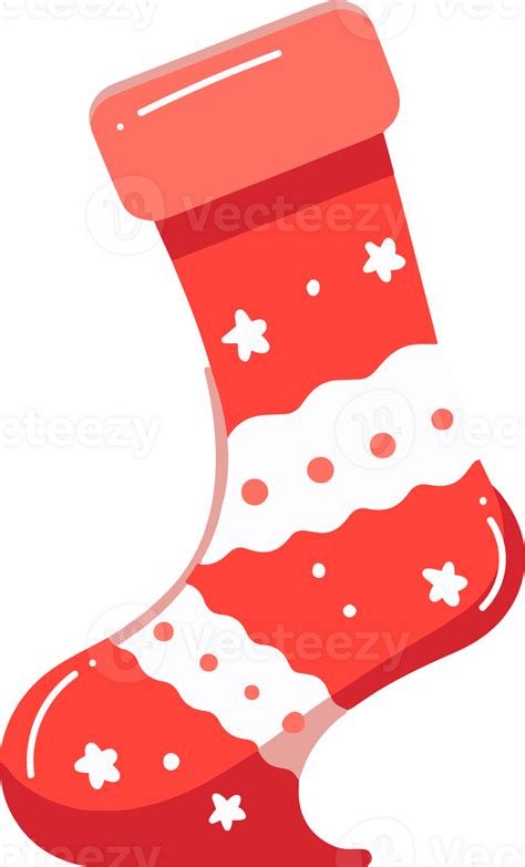 Hand Drawn Christmas Santa Socks In Flat Style 27119477 Png