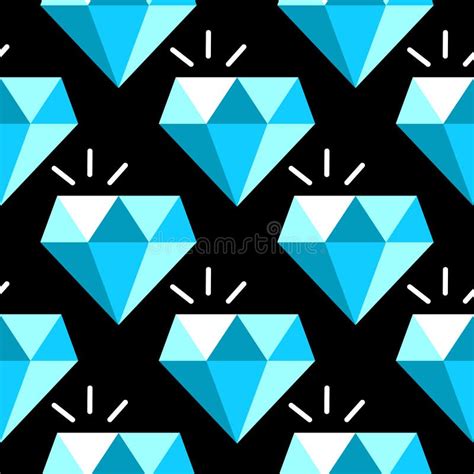 Vector Blue Diamonds Seamless Pattern Stock Vector Illustration Of