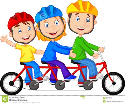 Lyft s approach to bikes scooters john zimmer medium. Happy Family Cartoon Riding Triple Bicycle Stock Vector ...
