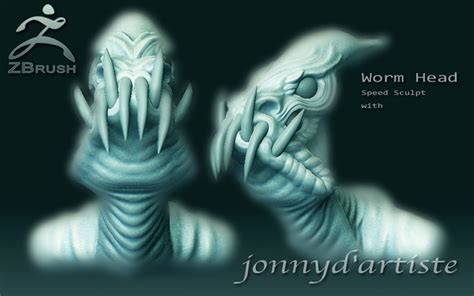 Worm Head Speed Sculpt In Zbrush