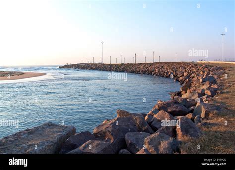 Mouth Of Umgeni River Known As Blue Lagoon In Durban South Africa Stock