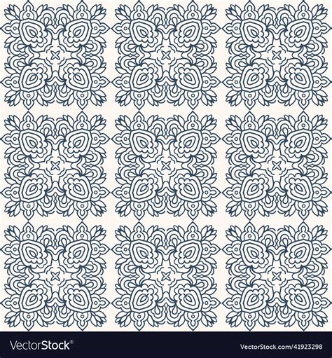 Black And White Seamless Pattern With Arabesques Vector Image