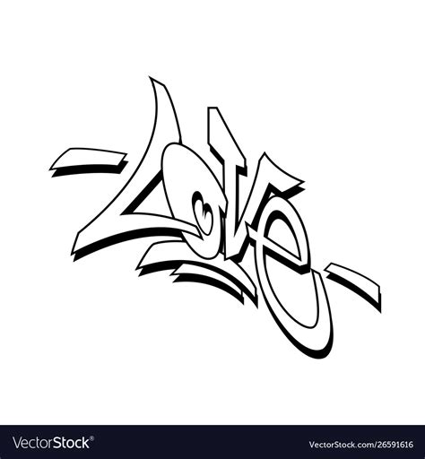 Love Word Drawn Hand In Graffiti Style Royalty Free Vector