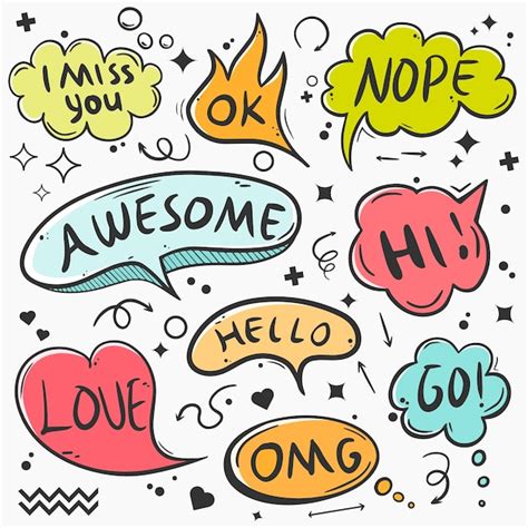 Premium Vector Colourful Speech Bubbles With Different Expressions