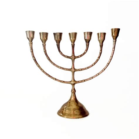 Vintage Mid Century Modern Brass Menorah Judaica Tradition 7 Etsy