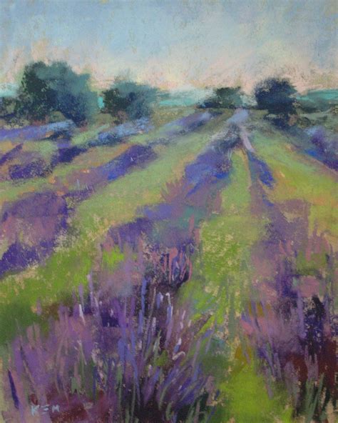Lavender Field 8x10 Original Pastel Painting Karen Margulis 7500