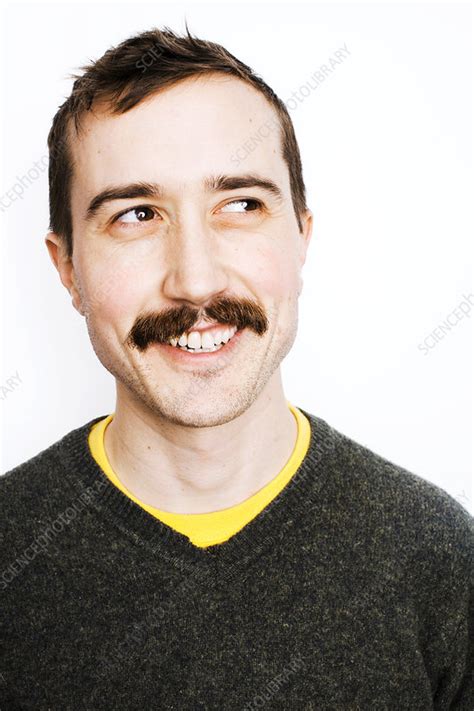 Young Man With Moustache Smiling Stock Image F0190626 Science Photo Library