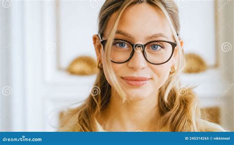 Portrait Of Happy Smiling Young Attractive Caucasian Woman In