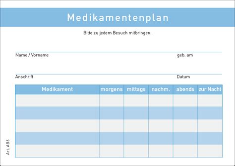 We did not find results for: Medikamentenplan - Praxisdrucksachen - Filmtaschen - tobiasbarthelpapier.de