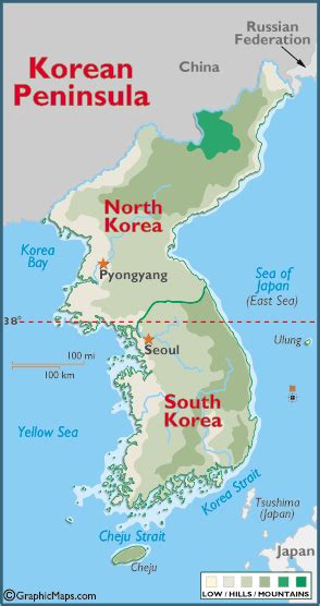 Korean Peninsula Map Map Of North And South Korea Korea