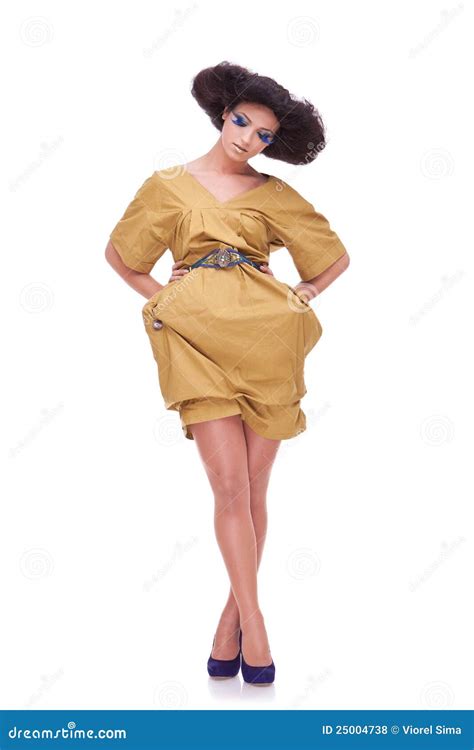Beautiful Women In A Yellow Dress Stock Photo Image Of Beauty Model