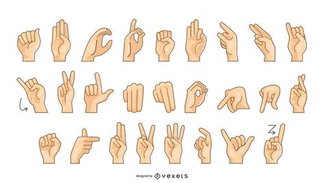 Sign Language Alphabet Vector Chart Vector Download