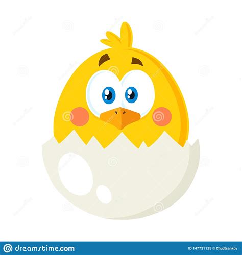 Yellow Chick Cartoon Character Stock Vector Illustration