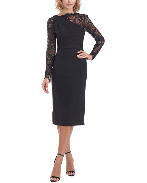 js collections caliana lace asymmetrical cocktail and party dress in black lyst