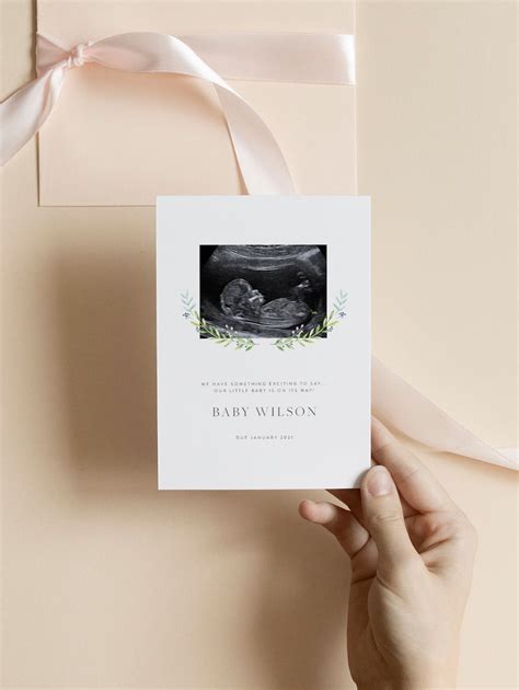Printable Pregnancy Announcement Card Were Pregnant Etsy