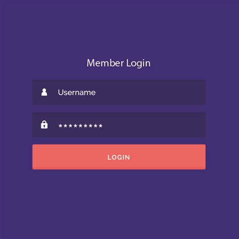 Login Template Ui With Blue Background Design Free Vector