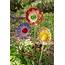 Garden Art Plate Flowers  Upcycle