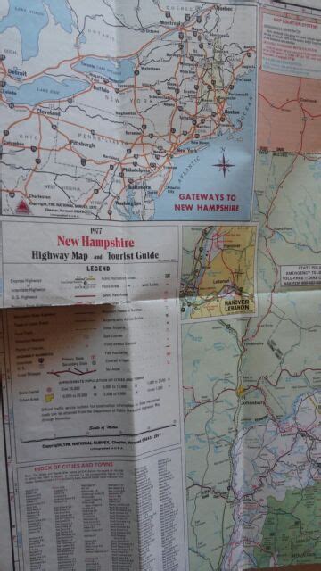 1977 Official Highway Map Of New Hampshire Ebay