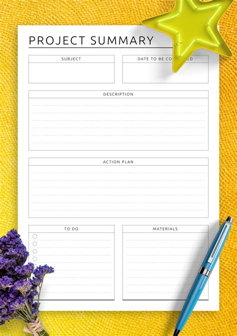 Printable Project Planner Template