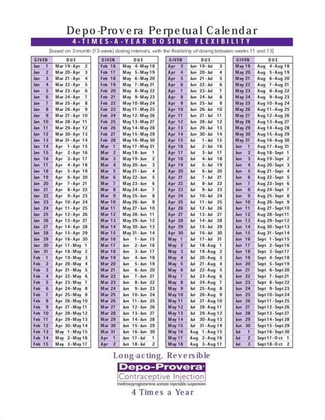 The Depo Shot Schedule Chart 2024 Calendar Printable
