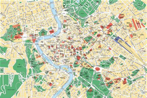 Map Of Rome Attractions Printable Printable Maps